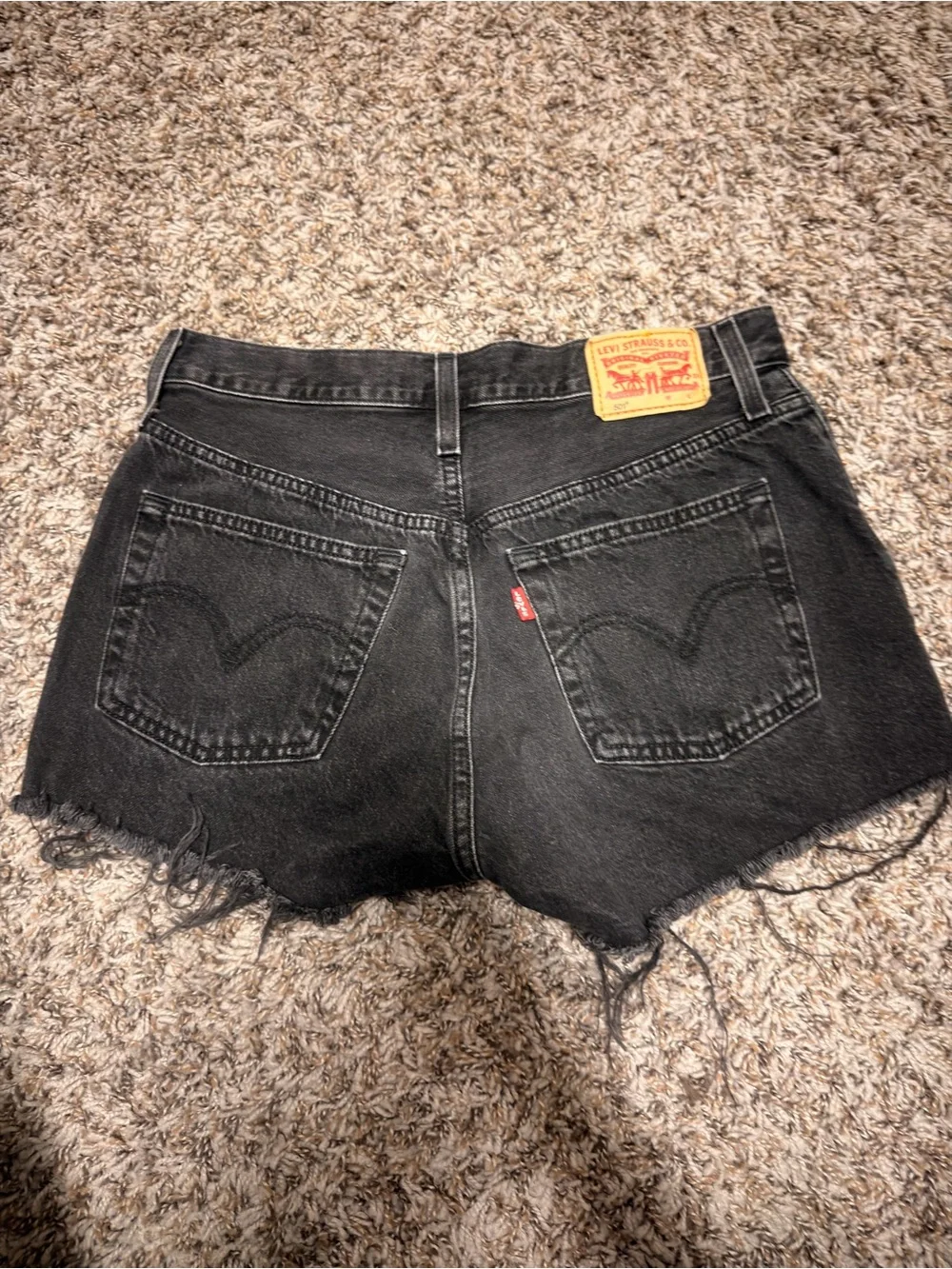 Women’s Black Distressed Denim Shorts